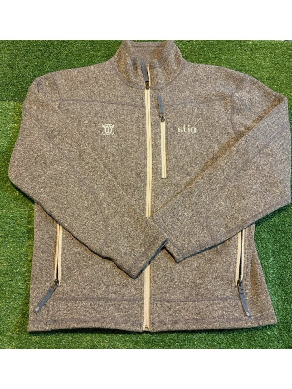 Stio jacket mens medium gray wilcox fleece quick dry fuil zip midlayer outdoor